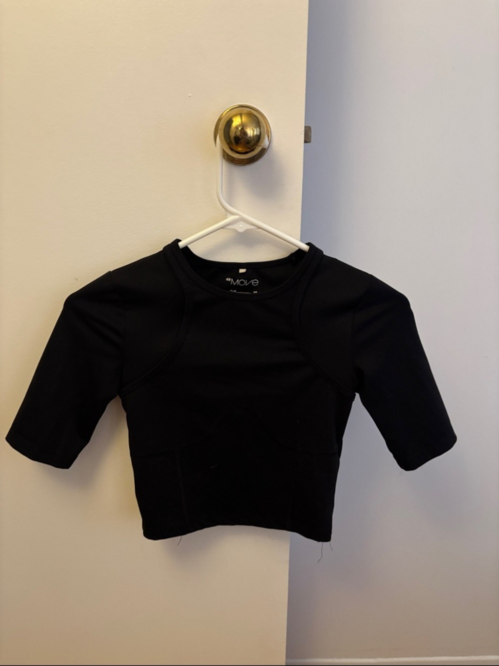 Black Short Sleeve Active Crop Top